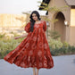 Printed Cotton Maxi Dress with Tiered Flair for Summer and Casual Wear
