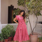 Printed Cotton Maxi Dress with Tiered Flair for Summer and Casual Wear