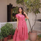Printed Cotton Maxi Dress with Tiered Flair for Summer and Casual Wear