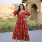Printed Cotton Maxi Dress with Tiered Flair for Summer and Casual Wear