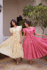 Printed Cotton Maxi Dress with Tiered Flair for Summer and Casual Wear