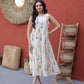 Printed Cotton Sleeveless Dress with Tiered Flair for Summer and Casual Wear