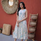 Printed Cotton Sleeveless Dress with Tiered Flair for Summer and Casual Wear