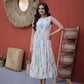Printed Cotton Sleeveless Dress with Tiered Flair for Summer and Casual Wear