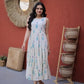 Printed Cotton Sleeveless Dress with Tiered Flair for Summer and Casual Wear