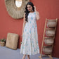 Printed Cotton Sleeveless Dress with Tiered Flair for Summer and Casual Wear