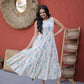 Printed Cotton Sleeveless Dress with Tiered Flair for Summer and Casual Wear