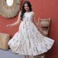 Printed Cotton Sleeveless Dress with Tiered Flair for Summer and Casual Wear
