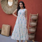Printed Cotton Sleeveless Dress with Tiered Flair for Summer and Casual Wear
