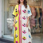 Printed Long Kaftan Dress for Casual and Lounge Wear