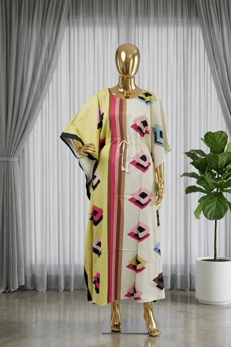 Printed Long Kaftan Dress for Casual and Lounge Wear