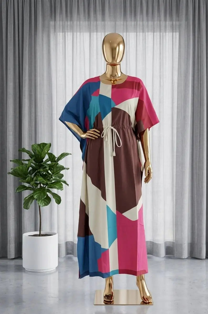 Printed Long Kaftan Dress for Casual and Lounge Wear