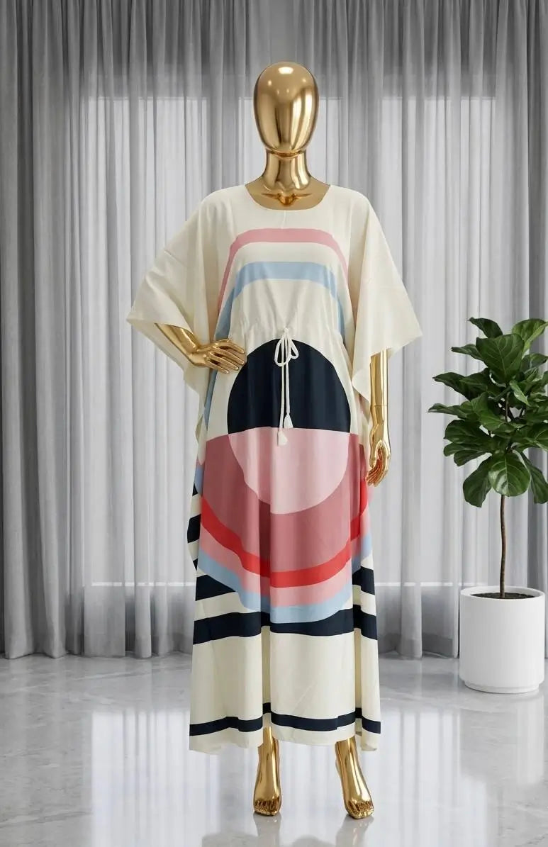 Printed Long Kaftan Dress for Casual and Lounge Wear