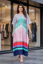 Printed Long Kaftan Dress for Casual and Lounge Wear