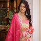 Printed Russian Silk Anarkali Gown with Embroidered Dupatta for Festive and Party Wear