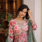 Printed Russian Silk Anarkali Gown with Embroidered Dupatta for Festive and Party Wear