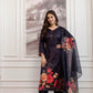 Pure Assam Silk Printed Kurta Set with Organza Dupatta