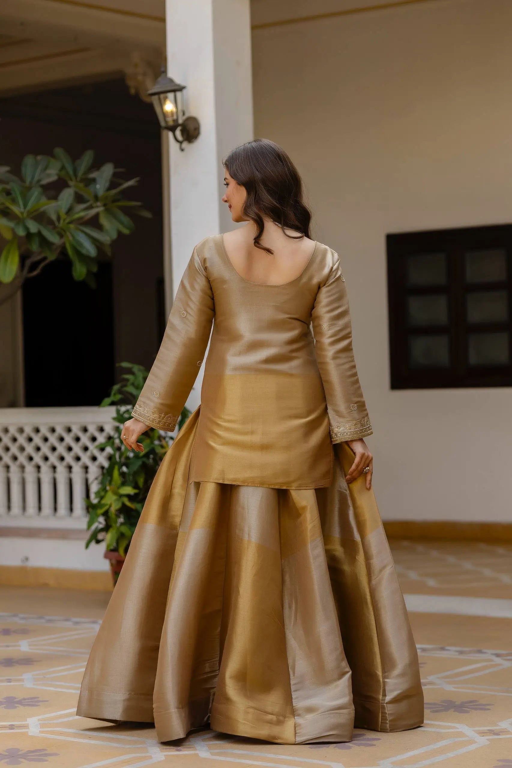 Pure Banarasi Viscose Lehenga Set with Mirror Work for Wedding and Festive Wear