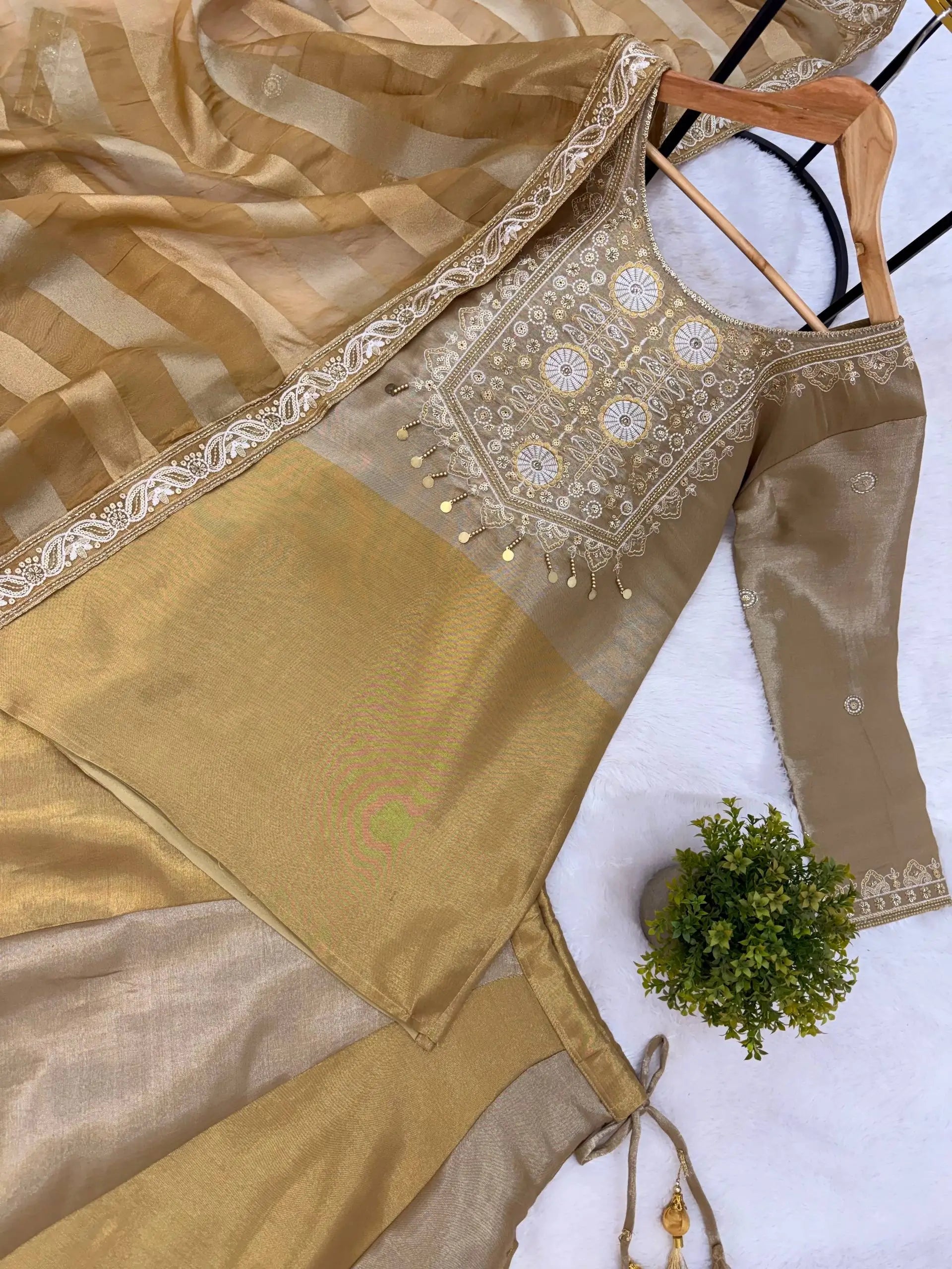Pure Banarasi Viscose Lehenga Set with Mirror Work for Wedding and Festive Wear