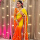 Pure Chiffon Saree with Gota Patti work and dual color for Festive Celebrations available in 4 colors