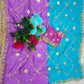 Pure Chiffon Saree with Gota Patti work and dual color for Festive Celebrations available in 4 colors
