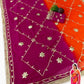 Pure Chiffon Saree with Gota Patti work and dual color for Festive Celebrations available in 4 colors