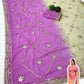 Pure Chiffon Saree with Gota Patti work and dual color for Festive Celebrations available in 4 colors