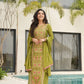 Pure Chinon Silk Embroidered Suit Set with Lace Dupatta