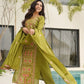 Pure Chinon Silk Embroidered Suit Set with Lace Dupatta