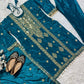 Pure Chinon Silk Embroidered Suit Set with Plazzo & Dupatta – Premium Festive & Party Wear