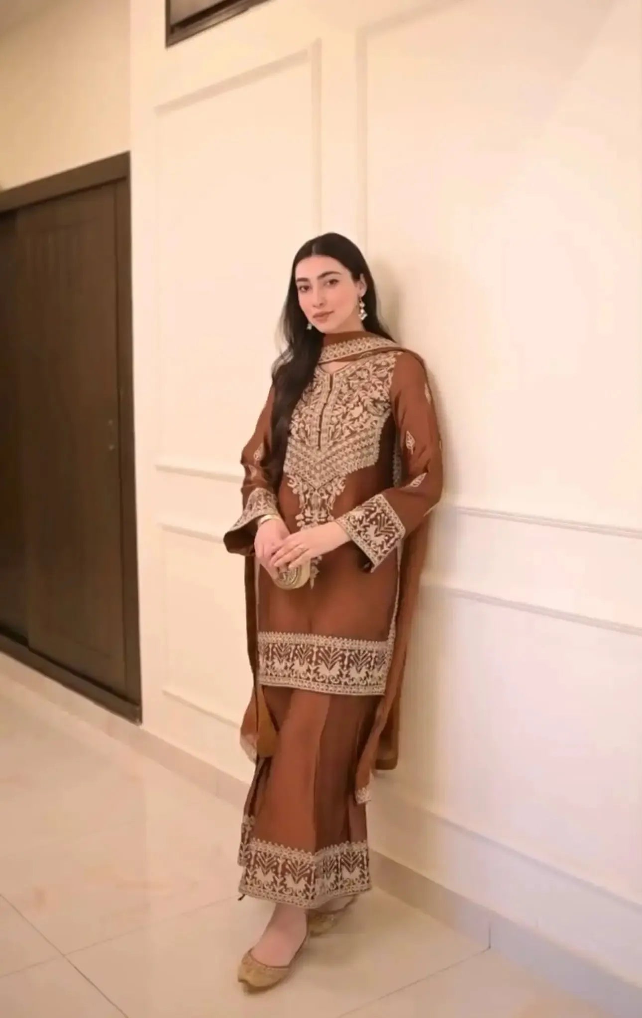 Pure Chinon Silk Embroidered Suit Set with Plazzo & Dupatta – Premium Festive & Party Wear