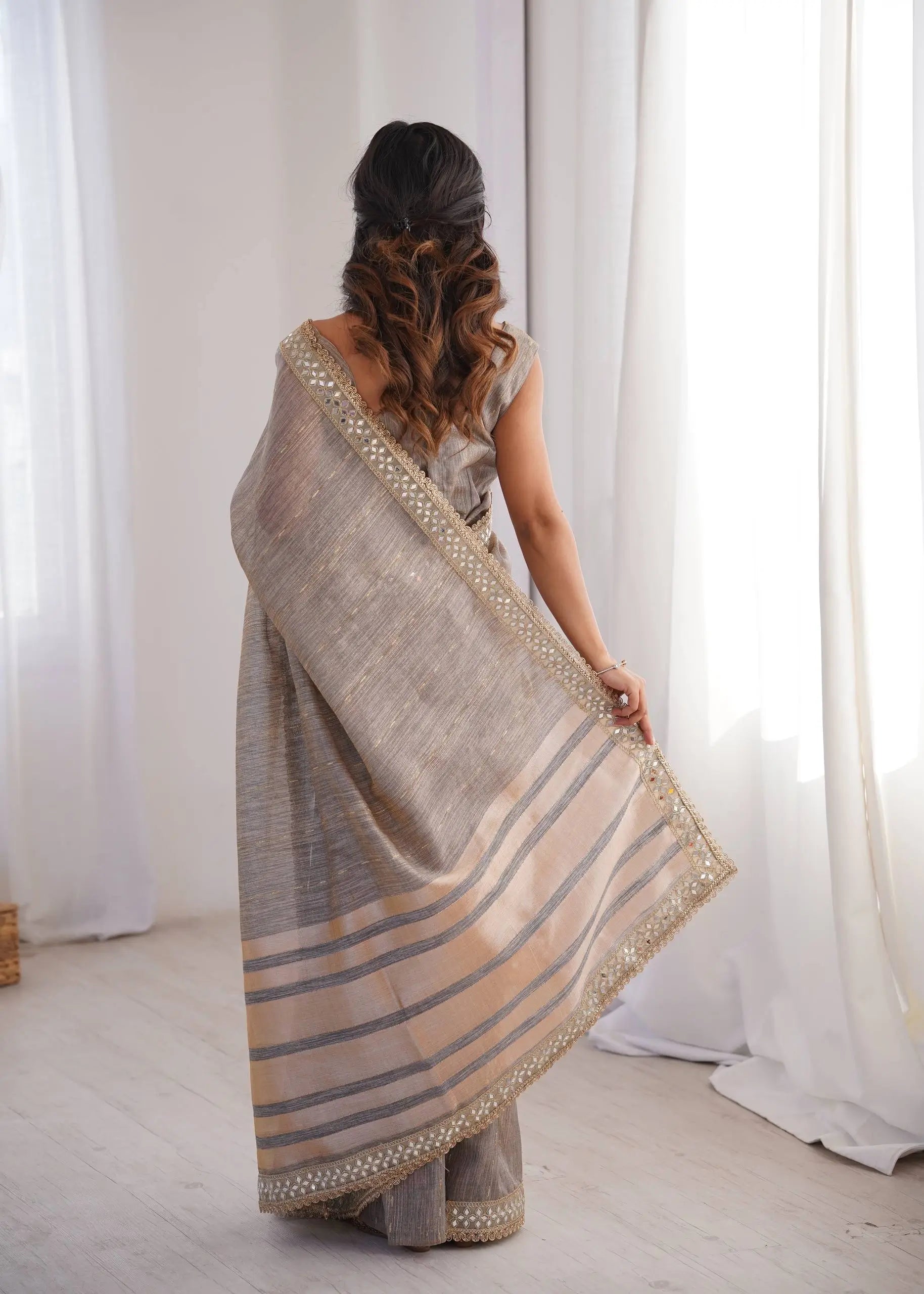 Pure Cotton Designer Saree with Mirror Work for Festive and Occasion Wear