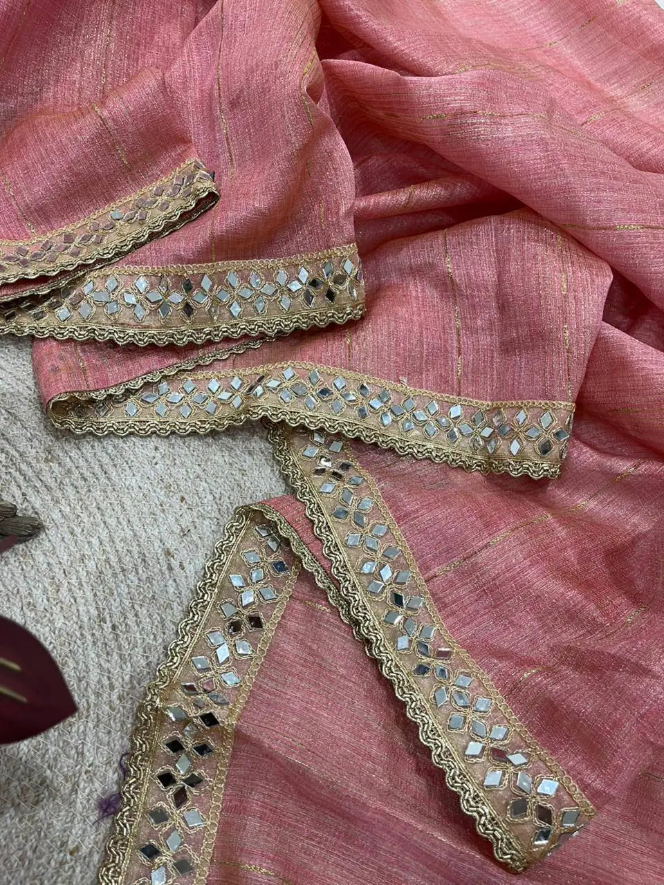 Pure Cotton Designer Saree with Mirror Work for Festive and Occasion Wear