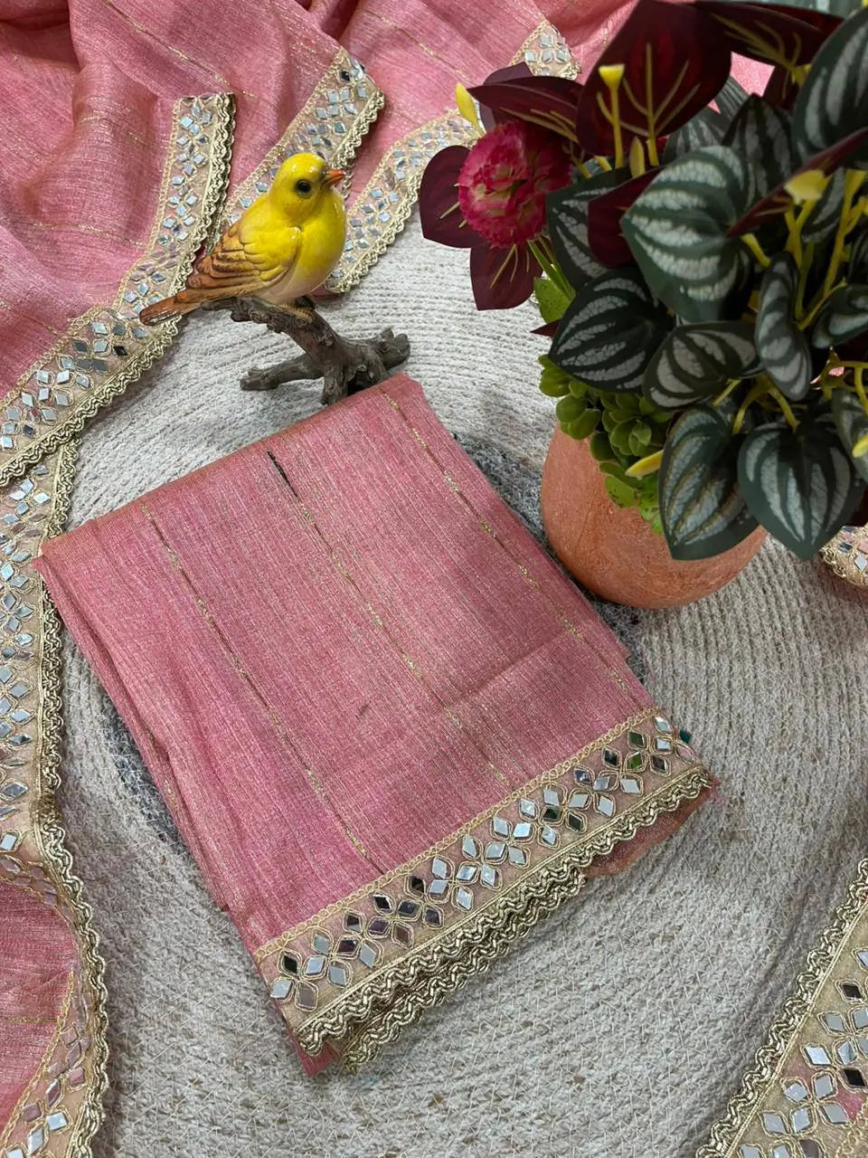 Pure Cotton Designer Saree with Mirror Work for Festive and Occasion Wear