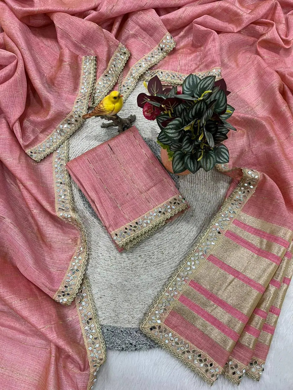 Pure Cotton Designer Saree with Mirror Work for Festive and Occasion Wear