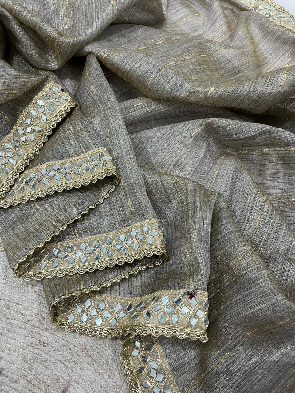 Pure Cotton Designer Saree with Mirror Work for Festive and Occasion Wear