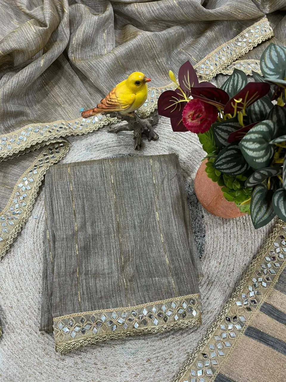 Pure Cotton Designer Saree with Mirror Work for Festive and Occasion Wear