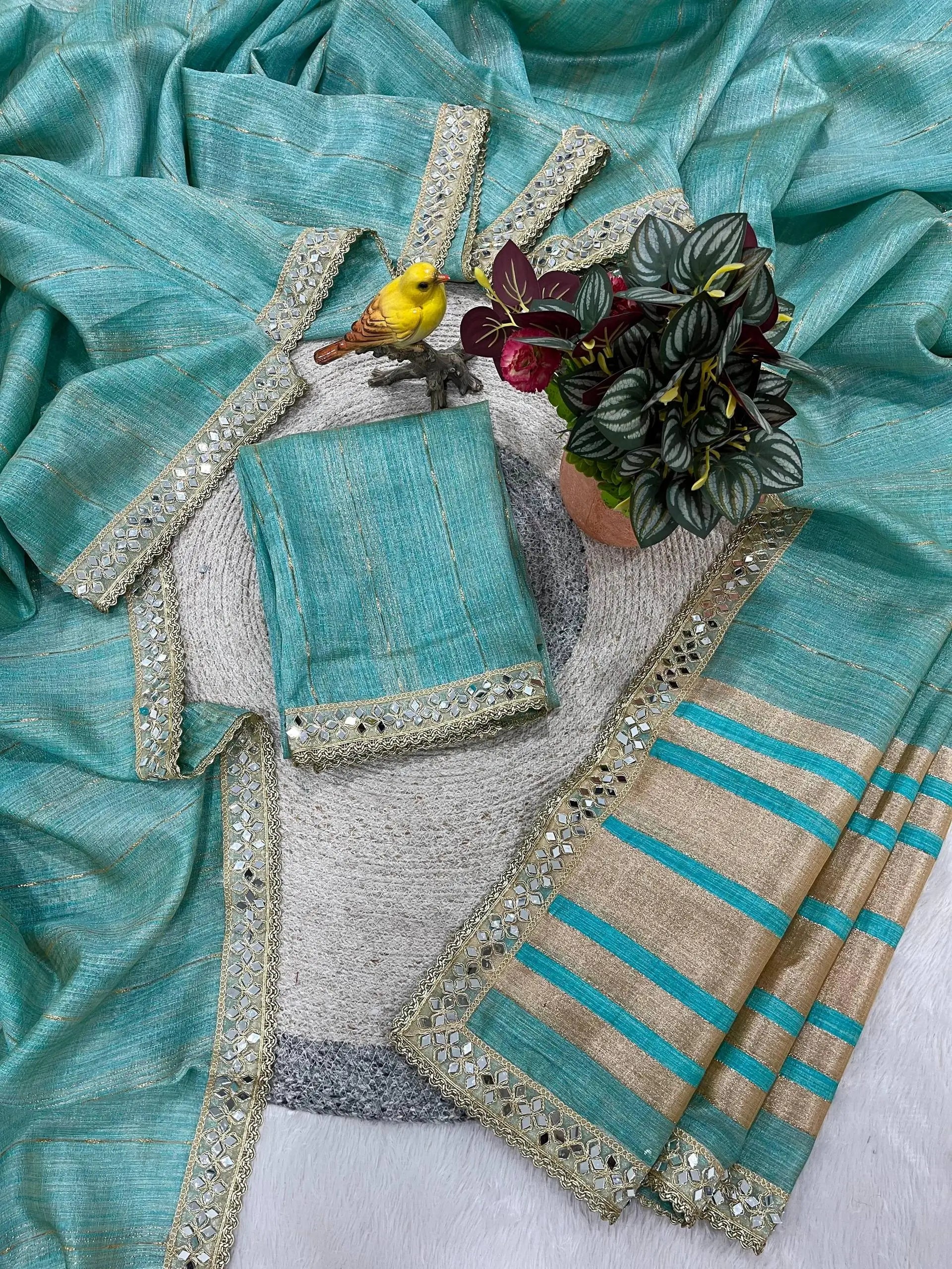Pure Cotton Designer Saree with Mirror Work for Festive and Occasion Wear