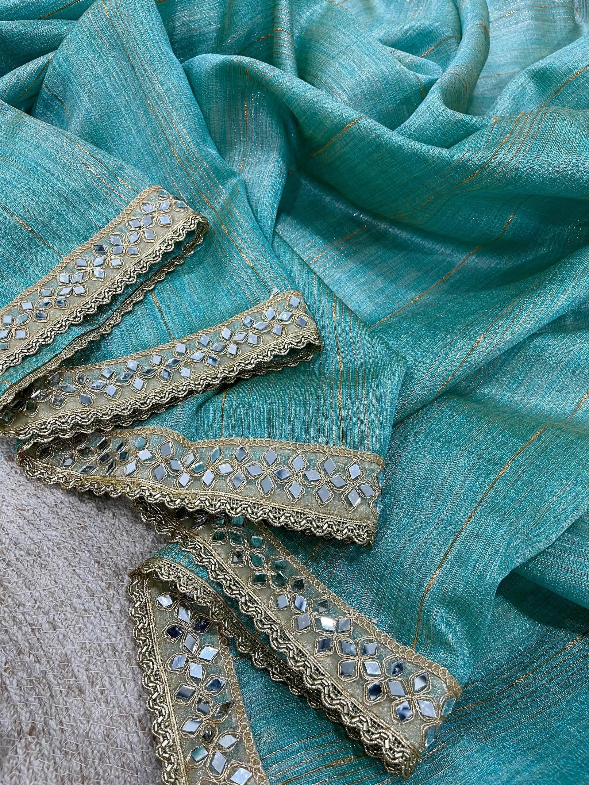 Pure Cotton Designer Saree with Mirror Work for Festive and Occasion Wear