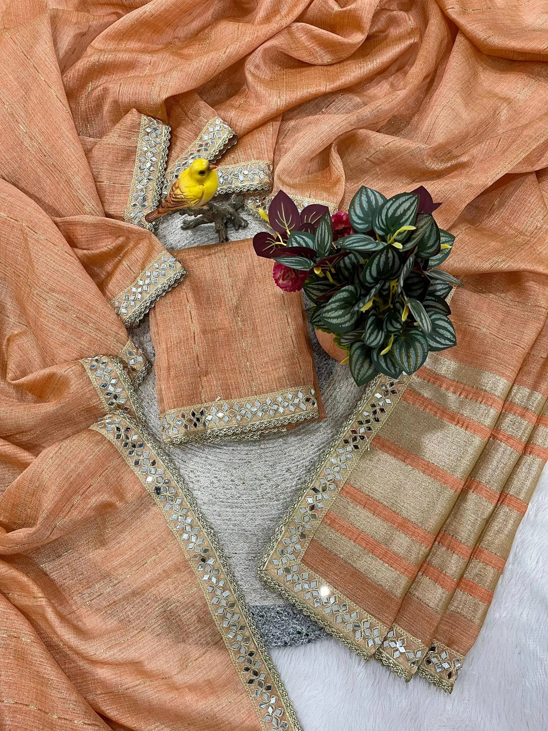 Pure Cotton Designer Saree with Mirror Work for Festive and Occasion Wear