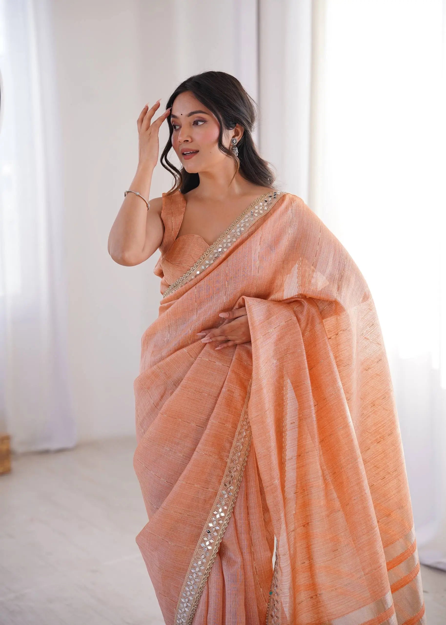 Pure Cotton Designer Saree with Mirror Work for Festive and Occasion Wear