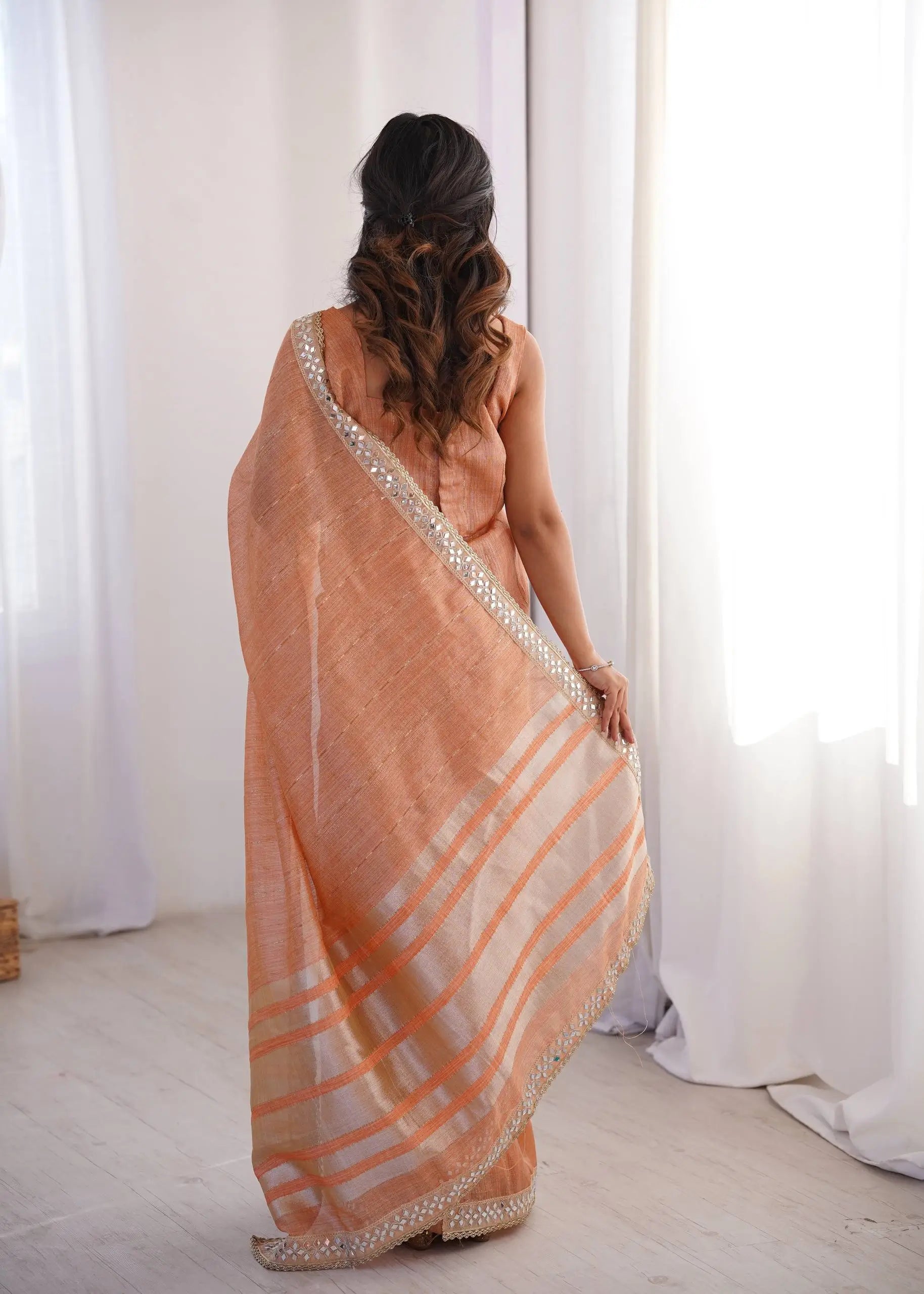 Pure Cotton Designer Saree with Mirror Work for Festive and Occasion Wear