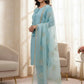 Pure Crepe Silk Embroidered Partywear Suit Set