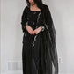 Pure Crepe Silk Embroidered Partywear Suit Set