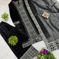 Pure Crepe Silk Embroidered Partywear Suit Set