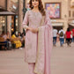 Pure Crepe Silk Embroidered Partywear Suit Set