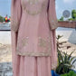 Pure Crepe Silk Embroidered Partywear Suit Set