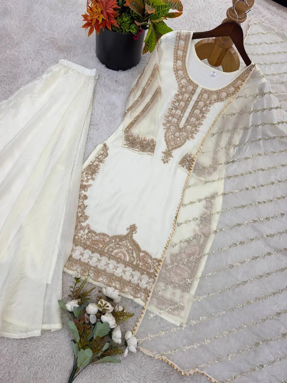 Pure Fendy Silk Handwork Sharara Suit for Festive and Wedding Occasions
