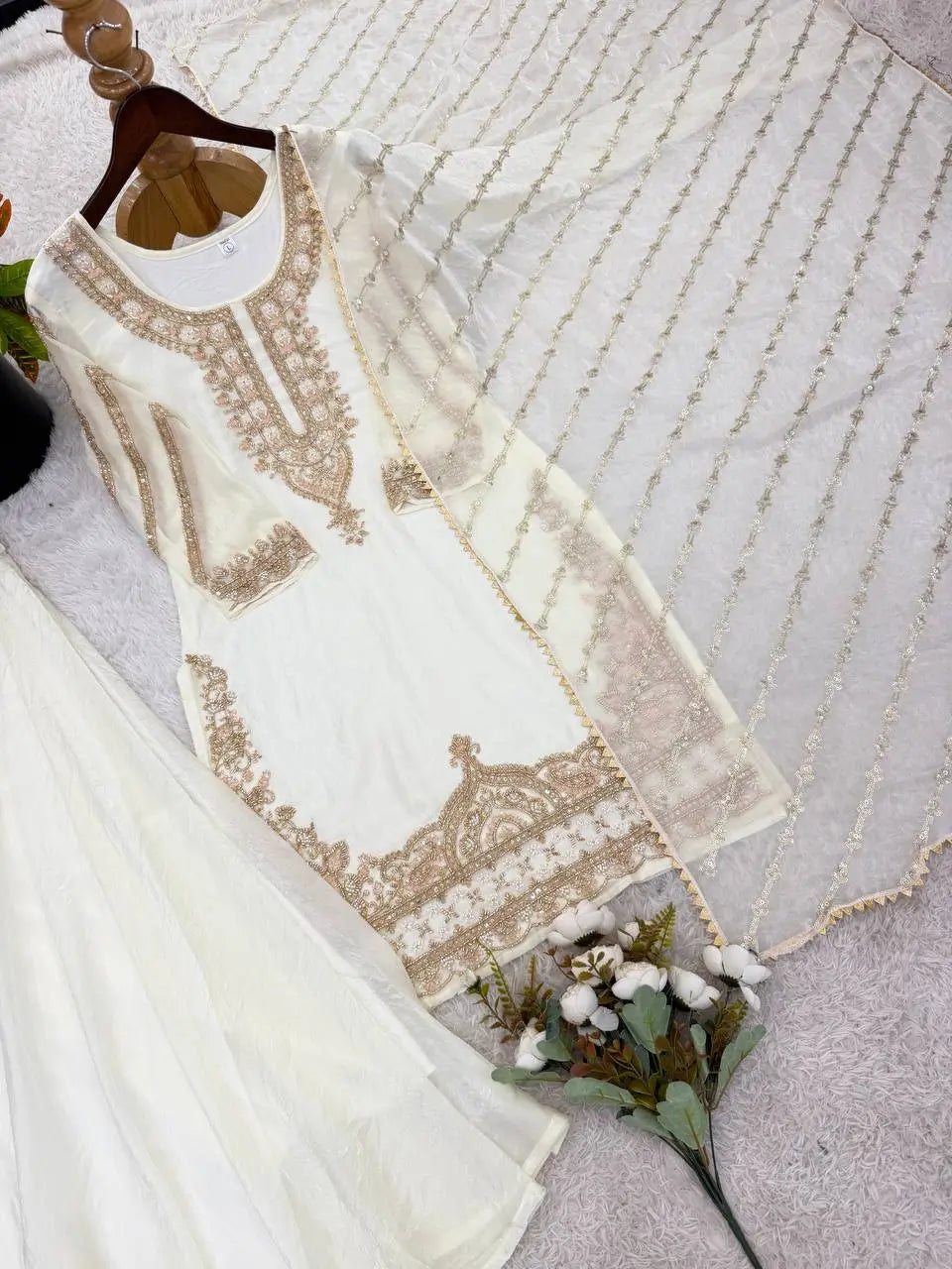 Pure Fendy Silk Handwork Sharara Suit for Festive and Wedding Occasions