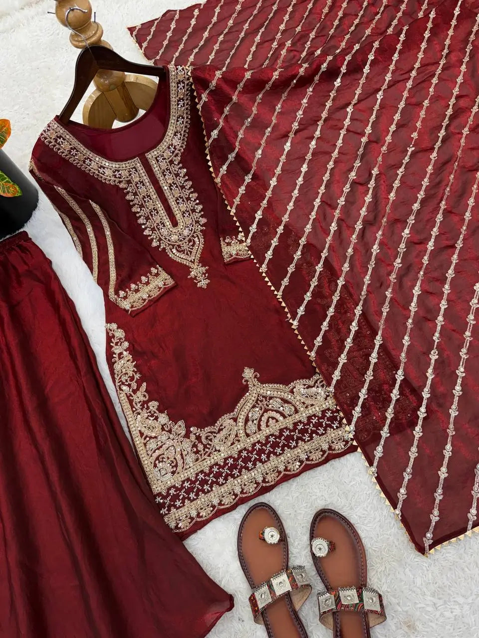 Pure Fendy Silk Handwork Sharara Suit for Festive and Wedding Occasions